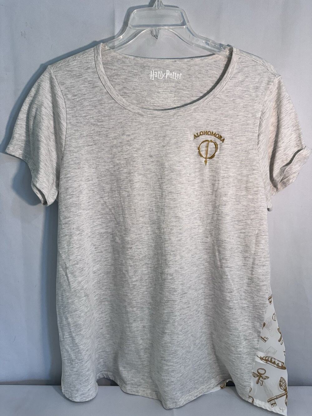 Hot Topic 2X Harry Potter Tee Blouse Shirt Women's Beige Sheer Backing J39